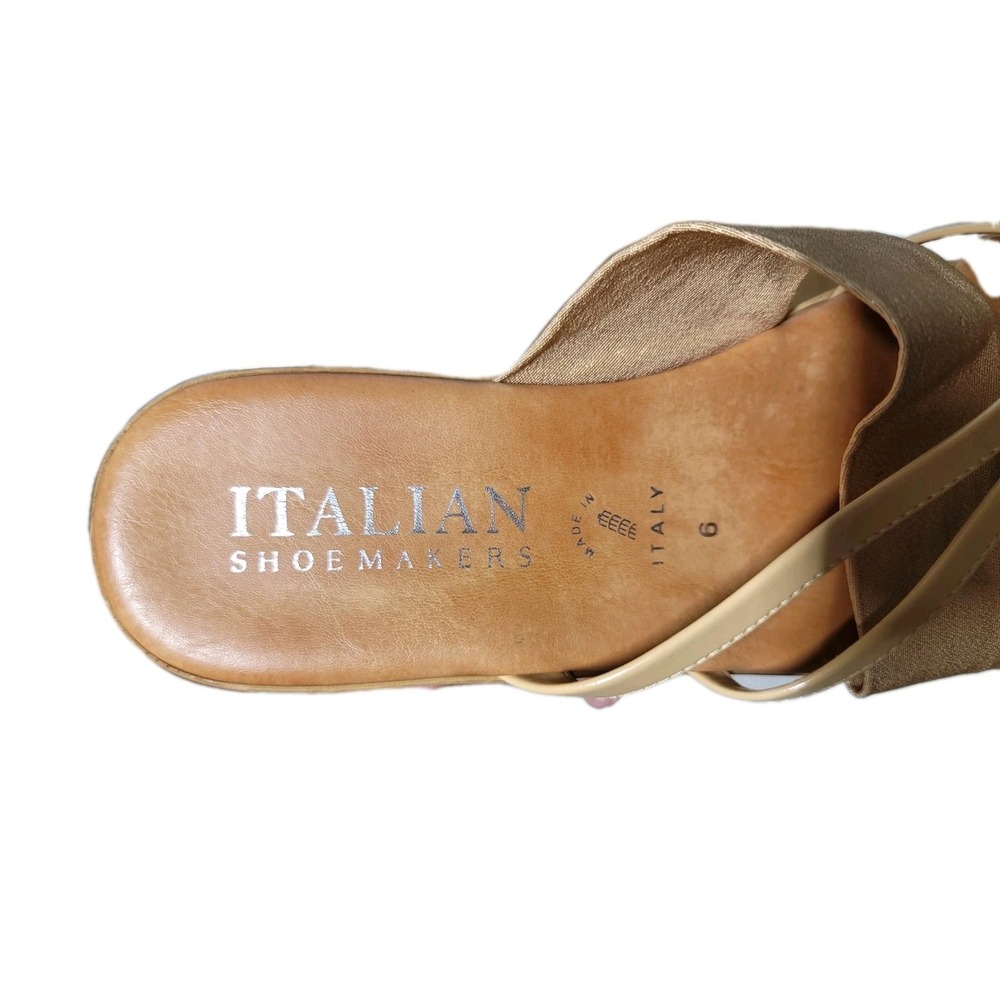 2 Pair Italian Shoemakers Womens Size 6 Thong Sandals Flip Flop Blue & Brown - Picture 6 of 7